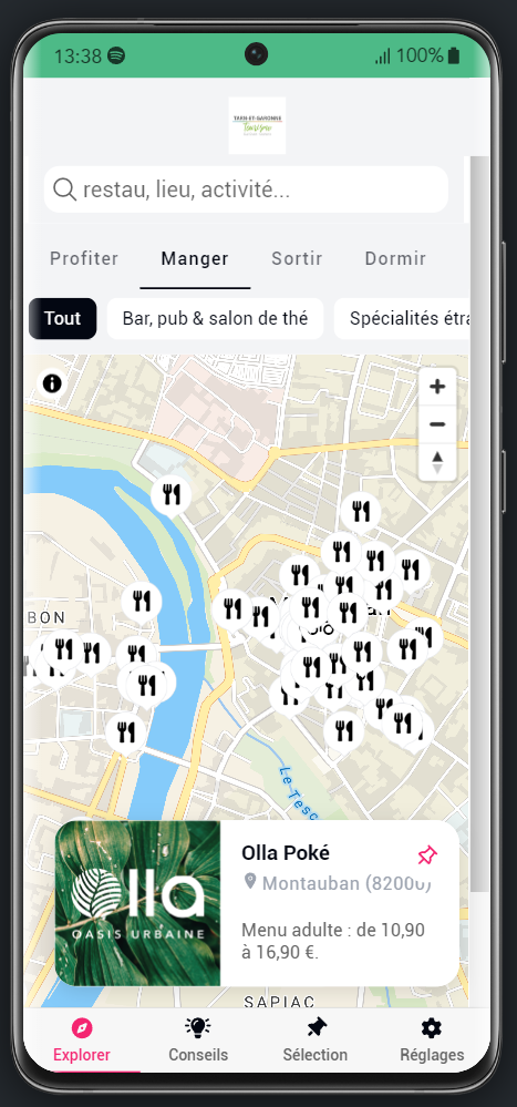 Cartographie des offres sur myApitour