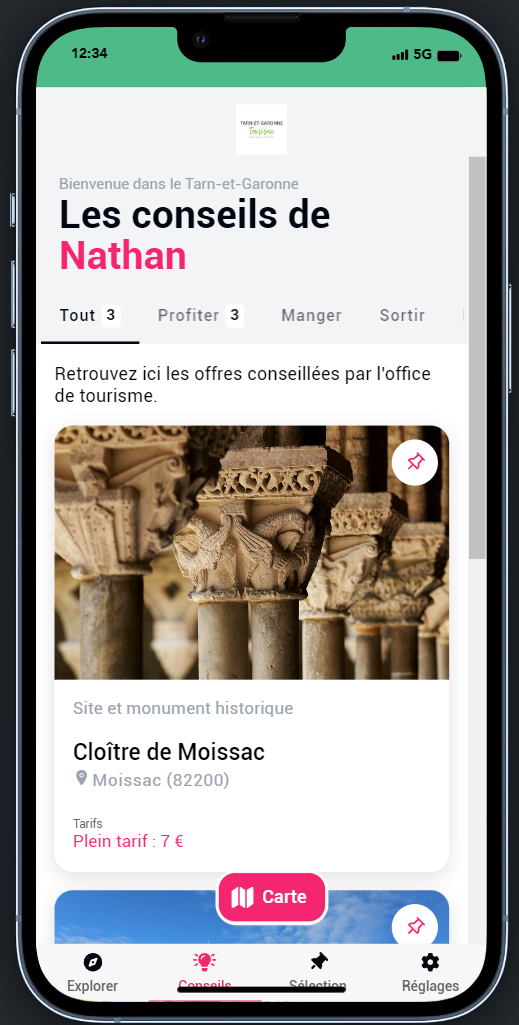 Onglet Conseil de myApitour