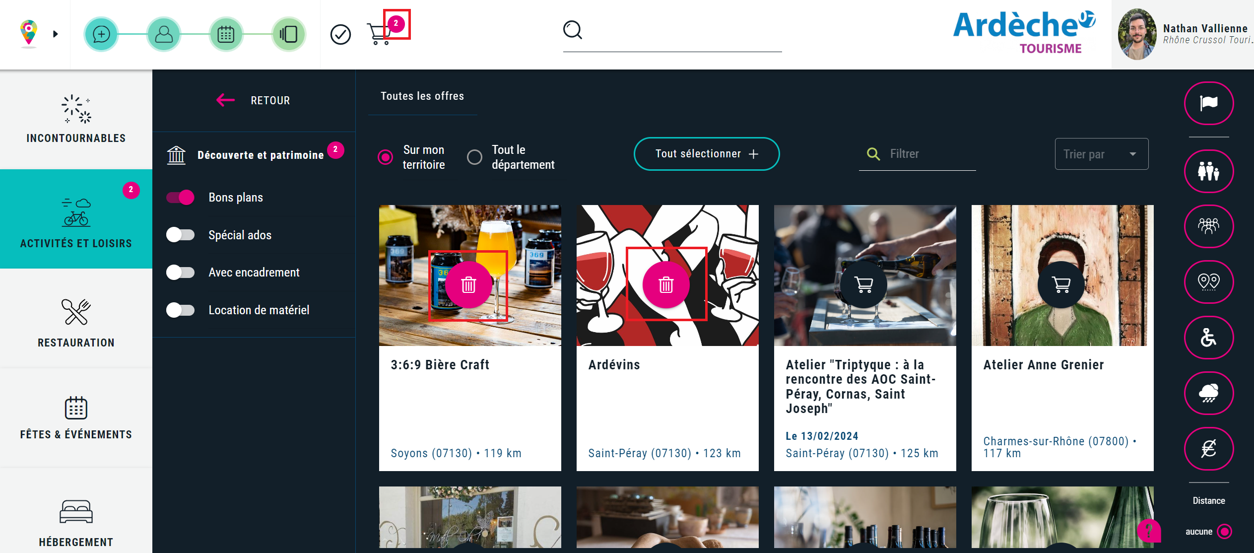 Filtrage des hébergements par paiement