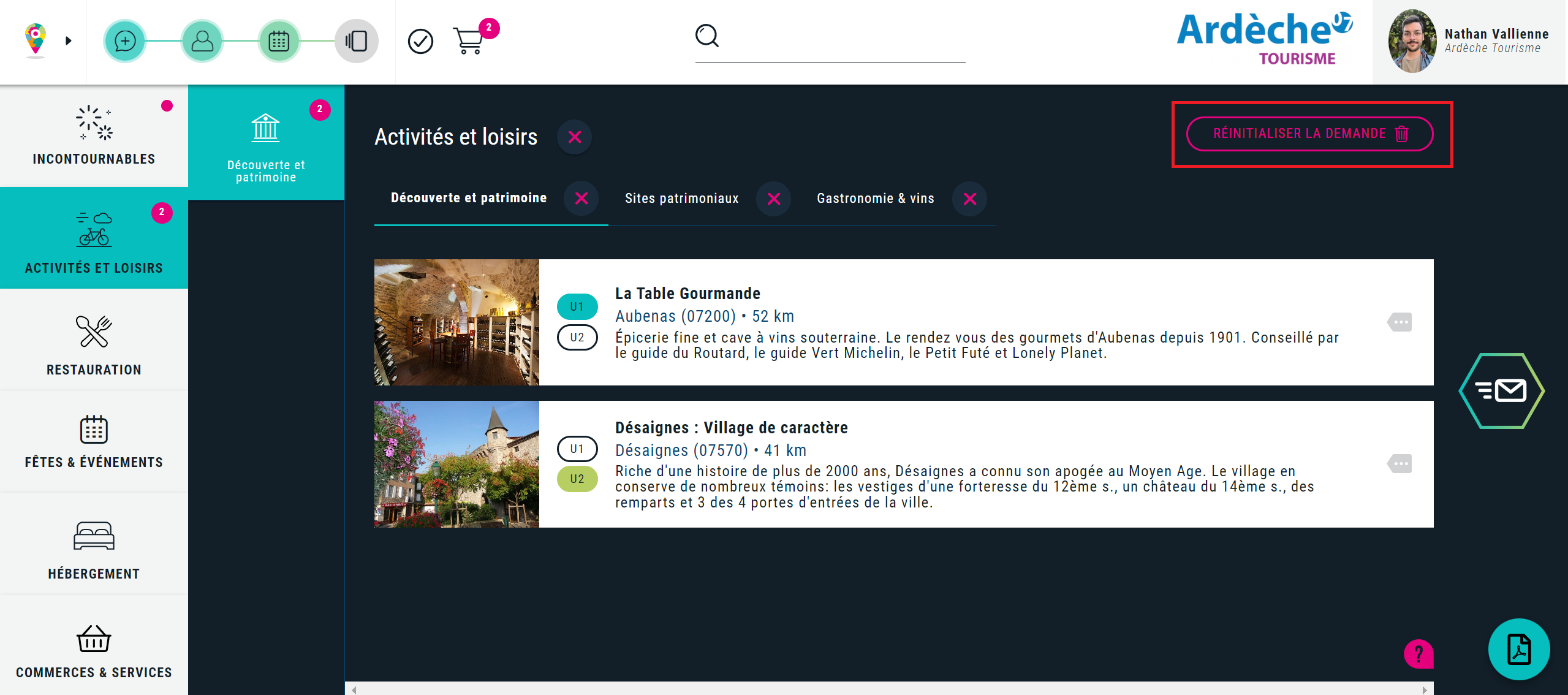 Annuler la saisie en cours