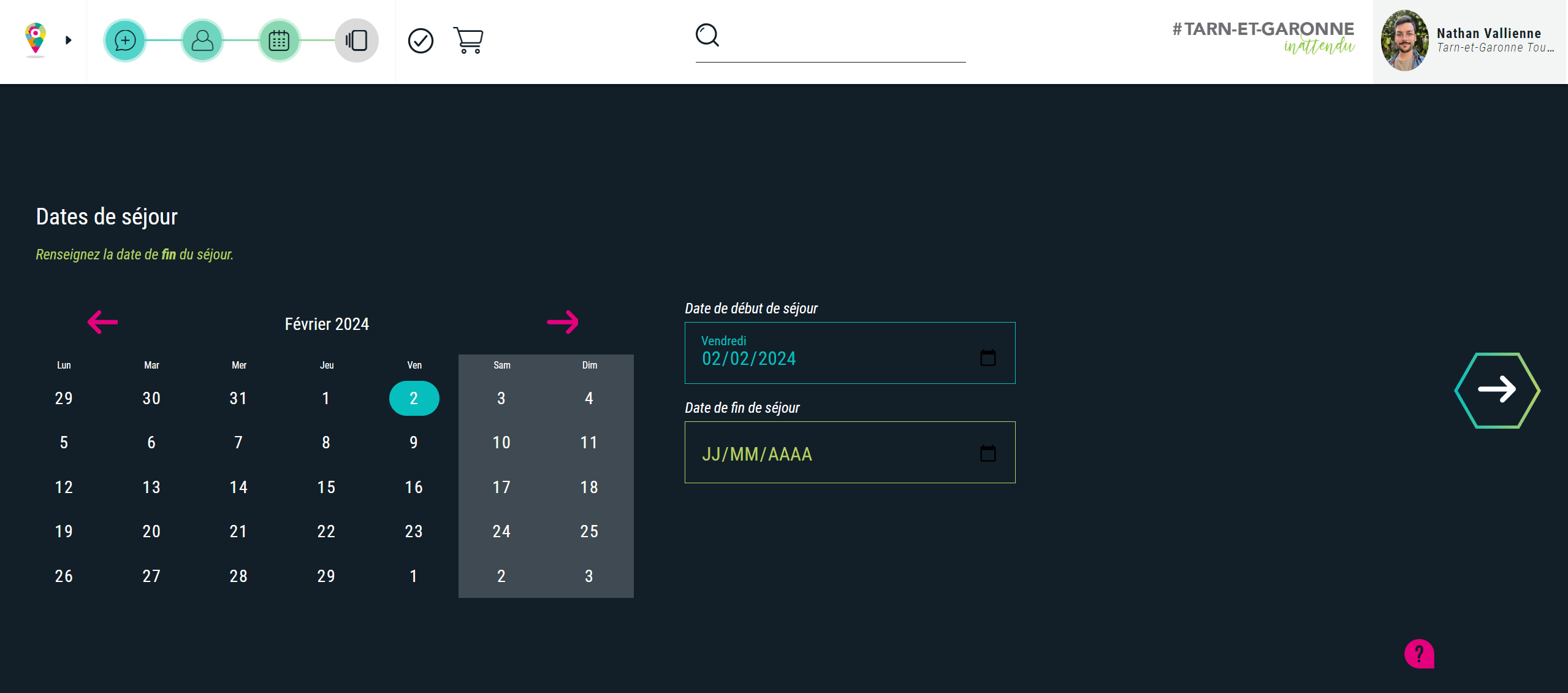 Dates de séjour d'un résident temporaire
