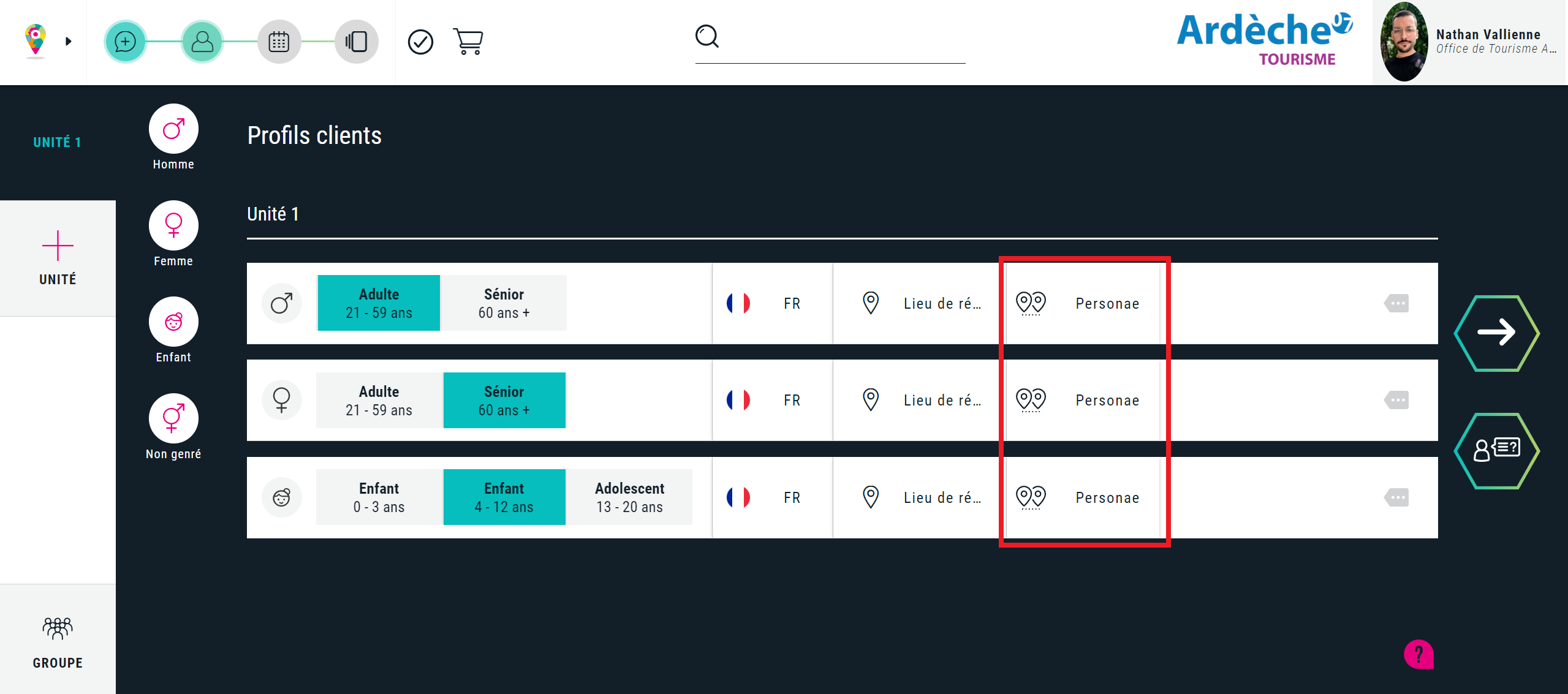 Saisie des itinérants