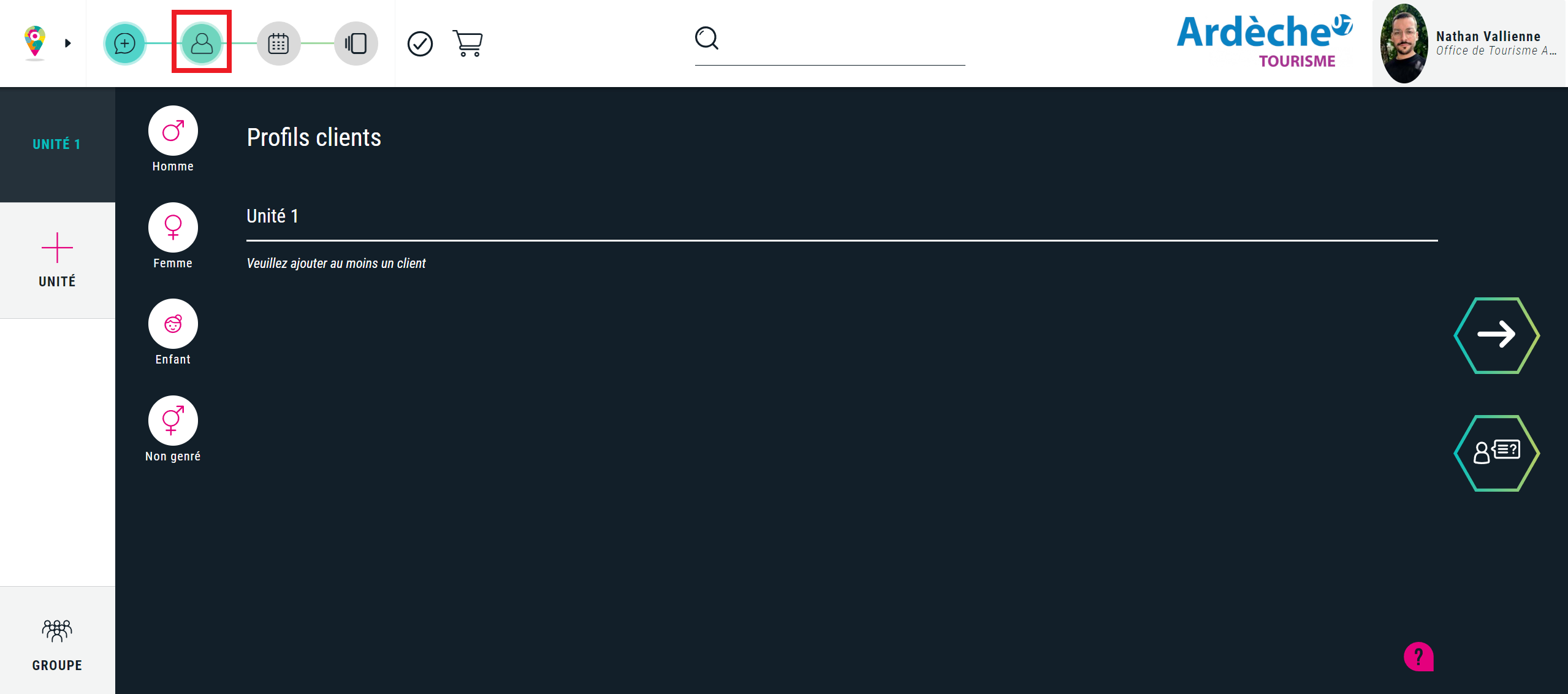 Onglet profil des visiteurs