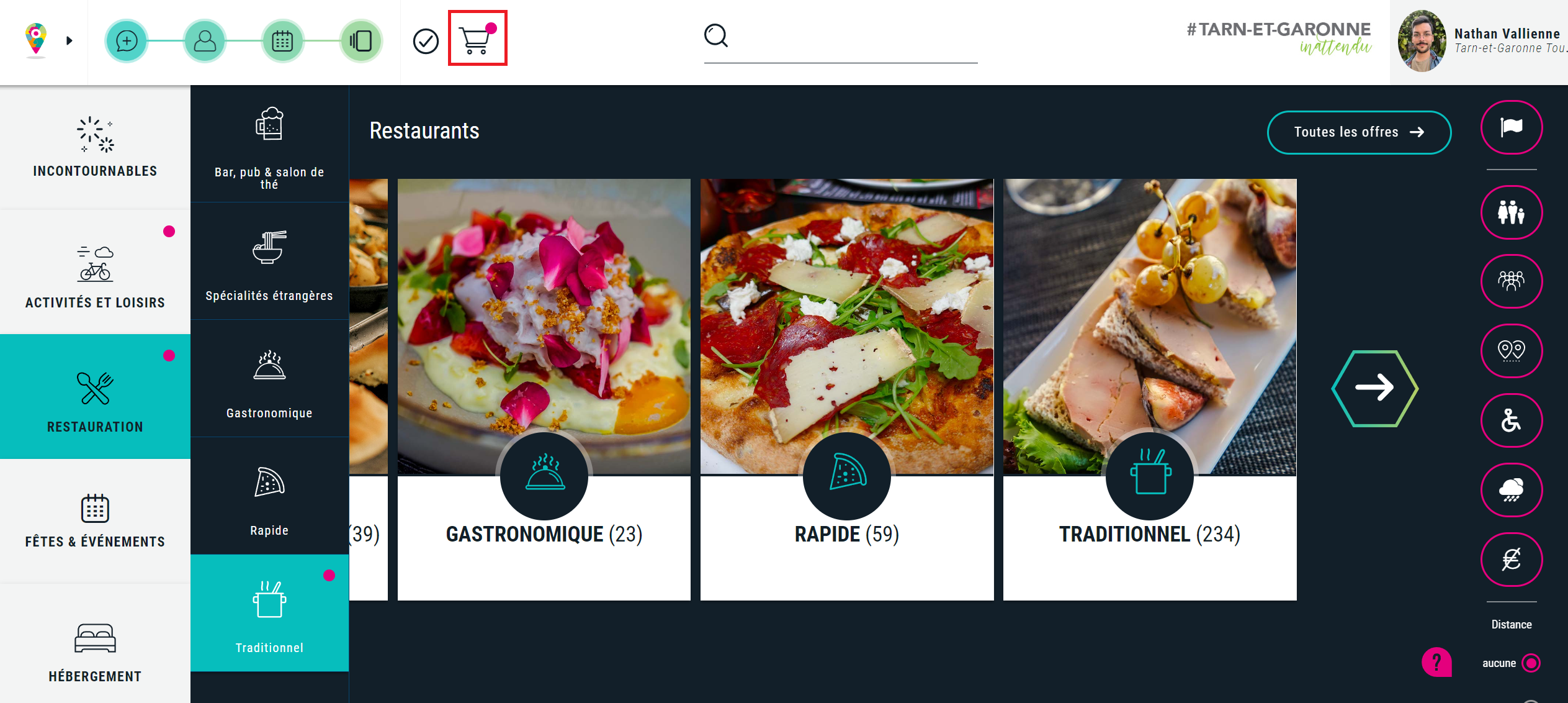 Saisie rapide : panier