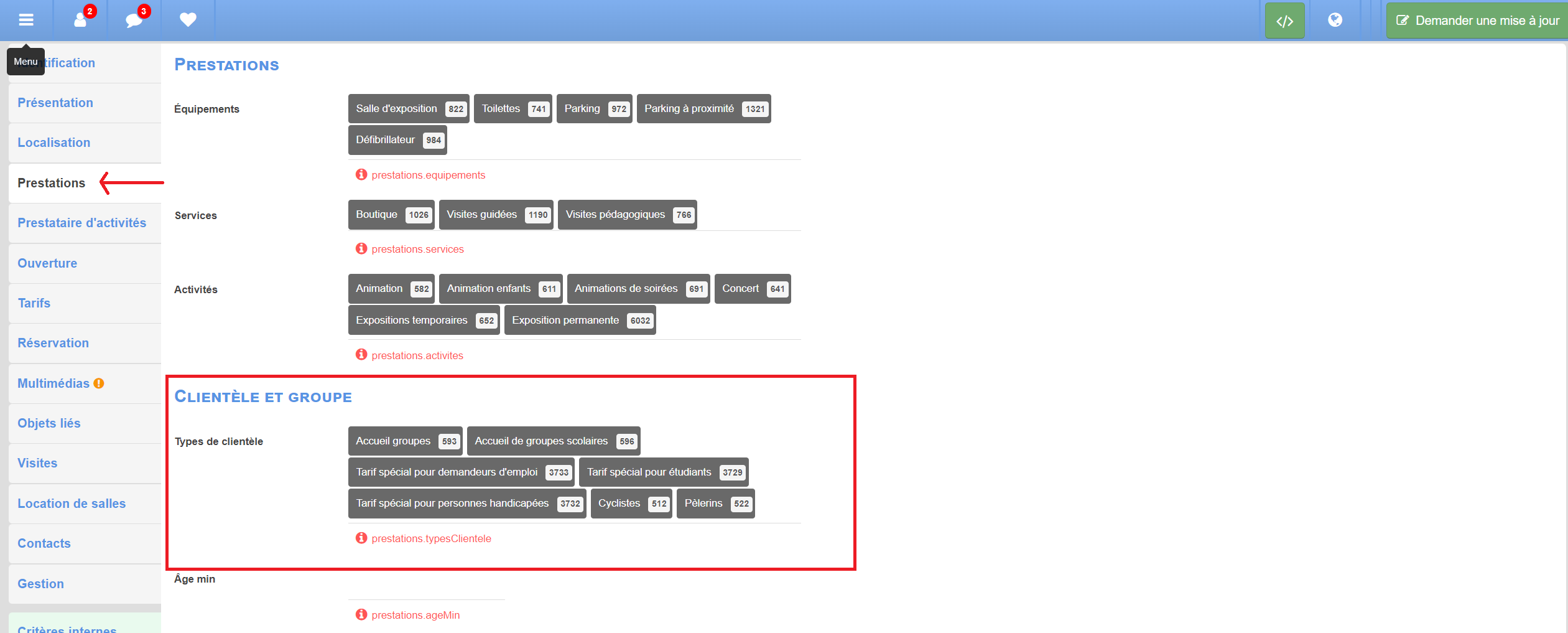 Filtrage des offres adaptées aux itinérants