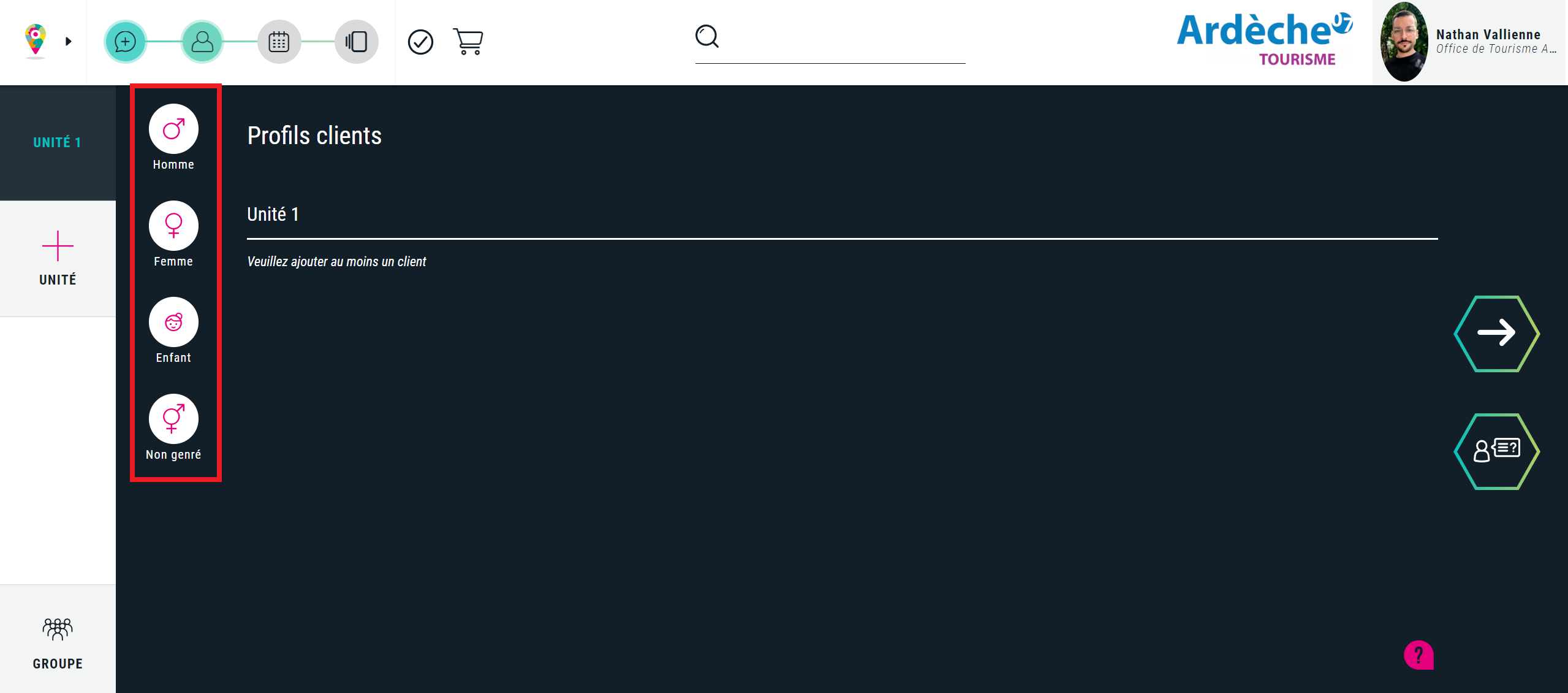 Saisie classique, ajouter les personnes